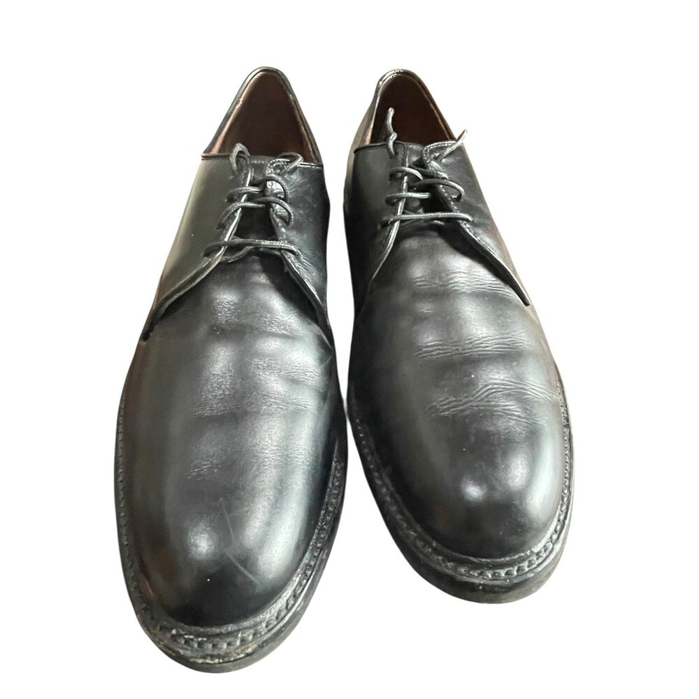 $425 Allen Edmonds Men 10.5 C Globetrotter Black Leather Dress DERBY Shoes USA